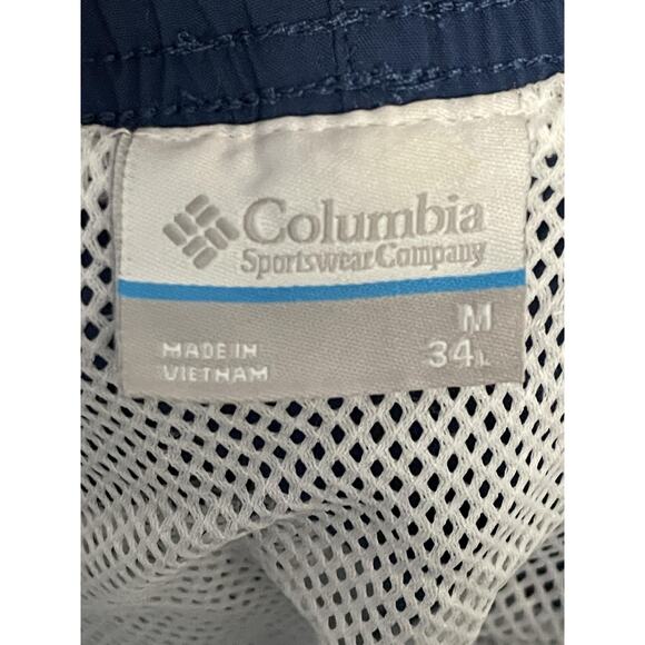 Columbia PFG Pants Mens Medium 34L Blue Nylon UPF 50 Convertible Hiking Fishing - Picture 9 of 12